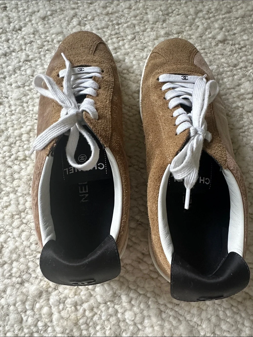 CHANEL suede and velvet sneakers 39.5